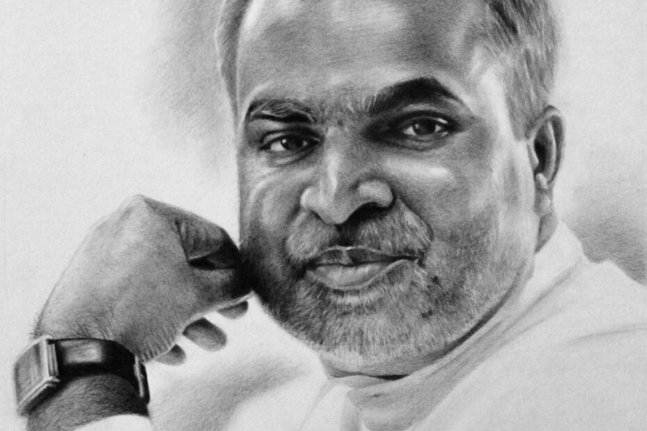 Portrait of Fr Johnson from Devikulam (Graphite on A3 Paper)