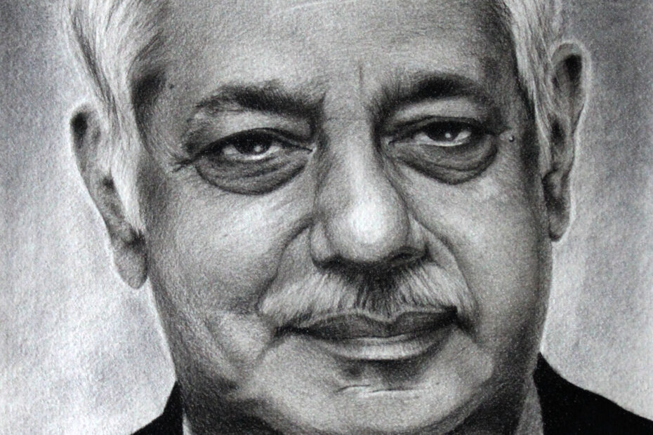 Portrait of the late Ambassador Satinder Lambah (Charcoal on A3 Paper)